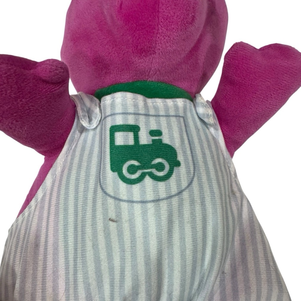 Fisher-Price Barney the Dinosaur Conductor Train Engineer Plush FTP84 2017 10" - Picture 6 of 9